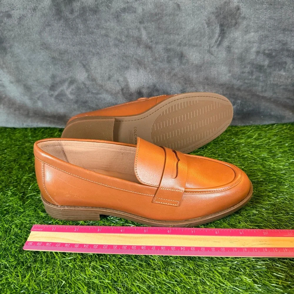 Cole Haan Haverhill Penny Loafers British Tan Leather W31769 Womens size 6.5 B